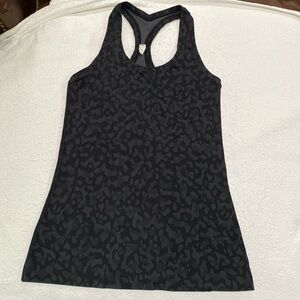 Lululemon Cool Racerback Black Leopard Tank Top